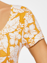 Платье трикотажное облегающего силуэта oodji для женщины (желтый), 14001182/47420/5230F