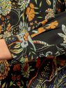 Блузка свободного силуэта с цветочным принтом oodji для Женщины (черный), 21411109/46038/2919F