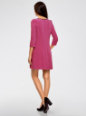 Платье из плотной ткани с отделкой из искусственной кожи oodji для женщины (розовый), 11902145-1/38248/4700N