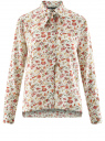 Блузка вискозная с декоративными завязками oodji для Женщины (разноцветный), 11411118/24681/6745F