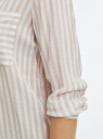 Блузка вискозная с V-образным вырезом oodji для женщины (бежевый), 11411236/51239/3312S