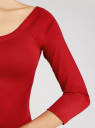 Платье облегающее с вырезом-лодочкой oodji для женщины (красный), 14017001/42376/4500N