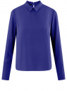 Блузка с отложным воротником и кружевной отделкой oodji для женщины (синий), 21400406/45287/7500N