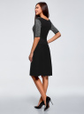 Платье с люрексом и расклешенной юбкой oodji для женщины (черный), 63912215/42963/2900X