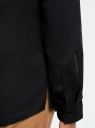 Рубашка базовая приталенного силуэта oodji для женщины (черный), 13K03020/42785/2900N