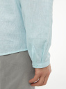 Рубашка из смесового льна с длинным рукавом oodji для Мужчины (белый), 3B320002M-5/50875N/1065M