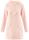Платье домашнее с капюшоном oodji для женщины (розовый), 59801004-2/38319/4000O
