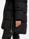 Куртка утепленная с капюшоном oodji для Женщины (черный), 10203130/51552/2900N