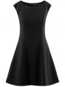 Платье из плотной ткани с овальным вырезом oodji для женщины (черный), 11907004-1/42793/2900N