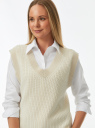 Жилет вязаный oodji для Женщины (слоновая кость) Жилет вязаный oodji для Женщины (слоновая кость), 64505033-1/50637/1233B