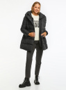 Пальто утепленное с капюшоном oodji для Женщины (черный), 10203074/45913/2900N