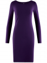 Платье трикотажное облегающего силуэта oodji для женщины (фиолетовый), 14001183B/46148/8800N