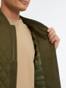 Куртка-бомбер стеганая на молнии oodji для Мужчины (зеленый), 1L511079M-2/48733N/6868B