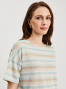 Футболка в полоску с люрексом oodji для Женщины (бирюзовый), 14701134-1/53063/7333O