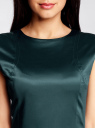 Платье-футляр с вырезом-лодочкой oodji для женщины (зеленый), 11902163-1/32700/6C00N