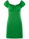 Платье хлопковое со сборками на груди oodji для женщины (зеленый), 11902047-2B/14885/6A00N