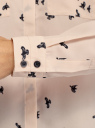 Блузка свободного силуэта из струящейся ткани oodji для женщины (бежевый), 11401282/46123/3329O