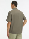 Рубашка свободного кроя с коротким рукавом oodji для мужчины (зеленый), 3L430005M/50942N/6600N