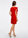 Платье с рукавами-крылышками и украшением на горловине oodji для женщины (красный), 21909002/42720/4500N