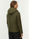 Куртка стеганая с капюшоном oodji для Женщины (зеленый) Куртка стеганая с капюшоном oodji для Женщины (зеленый), 18303016/50223/6801N
