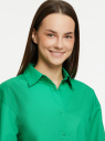 Рубашка хлопковая с длинным рукавом oodji для женщины (зеленый), 13K11041/51102/6A00N