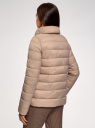 Куртка утепленная с высоким воротом oodji для Женщины (бежевый), 10203054/45638/3500N