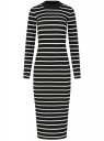 Платье вязаное в полоску oodji для Женщины (черный), 63912239/51478/2930S