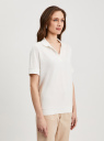 Поло свободного силуэта из хлопка oodji для Женщины (белый), 19308006/52491/1200N