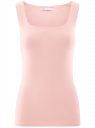 Топ из эластичной ткани на широких бретелях oodji для женщины (розовый), 24315002-1B/45297/4002N
