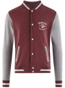 Куртка-бомбер комбинированная oodji для Мужчины (красный), 5L912034M/46916N/4923B