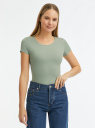 Футболка базовая с круглым вырезом oodji для Женщины (зеленый) Футболка базовая с круглым вырезом oodji для Женщины (зеленый), 14701005-25B/45297/6001N