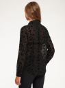 Блузка из прозрачной ткани с принтом из флока oodji для женщины (черный), 11411211-1/17358/2900F