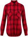 Рубашка клетчатая из вискозы oodji для женщины (красный), 13L11007/47701/4529C