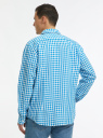 Рубашка из смесового льна с длинным рукавом oodji для мужчины (синий), 3L330009M-1/50932N/7510C