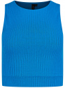 Топ укороченный в рубчик oodji для Женщины (синий), 15F15001/46412/7501N