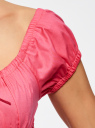 Платье хлопковое со сборками на груди oodji для женщины (розовый), 11902047-2B/14885/4D01N