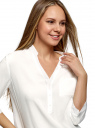 Блузка вискозная с рукавом-трансформером 3/4 oodji для женщины (белый), 11403189-3B/26346/1200N