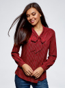 Блузка вискозная с завязками oodji для Женщины (красный), 11411168/47075N/4933G