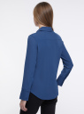 Блузка прямого силуэта из плотной ткани oodji для женщины (синий), 11411233/48728/7000N