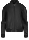 Куртка-бомбер из искусственной кожи oodji для женщины (черный), 18A03025/51243/2900N