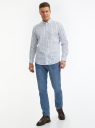 Рубашка в клетку с длинным рукавом oodji для мужчины (белый), 3B140003M-2/50983N/1070C