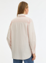 Рубашка свободного силуэта в полоску oodji для женщины (розовый), 13K11041-4/33081/4012S