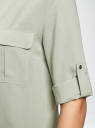Блузка вискозная с регулировкой длины рукава oodji для женщины (зеленый), 11403225-3B/26346/6000N