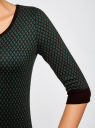 Платье жаккардовое с геометрическим узором oodji для женщины (зеленый), 14001064-6/35468/2962J