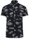 Рубашка хлопковая с коротким рукавом oodji для Мужчина (синий), 5L301003I/46748N/7910O