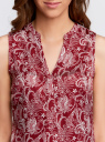 Блузка принтованная с V-образным вырезом oodji для Женщина (красный), 21400388-3/35542/4912E