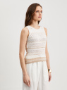 Топ ажурной вязки oodji для Женщины (белый), 73307024/53149/1233S
