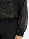 Блузка принтованная из полупрозрачной ткани oodji для женщины (черный), 11411242-1/51615/2991D