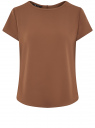 Блузка прямого силуэта с коротким рукавом oodji для Женщина (коричневый), 11411138-3B/48728/3700N