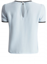 Блузка с коротким рукавом и контрастной отделкой oodji для женщины (синий), 11401254/42405/7000N